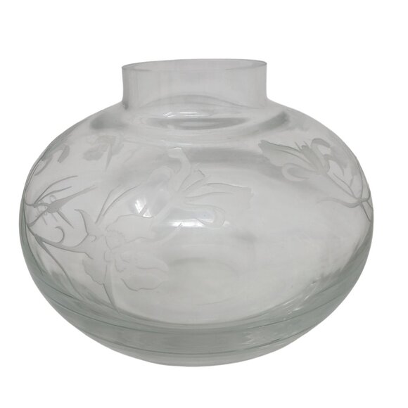 Signed Perry Coyle Crystal Glass Vase 
